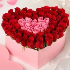 Red & Pink Roses In Box (Classic)