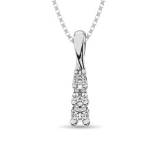 10K White Gold 1/6 Ct.Tw. Diamond Fashion Pendant(effil style)