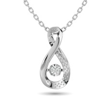 Diamond Shimmering Pendant 1/50 ct tw Round-cut in Sterling Silver
