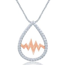 Sterling Silver 1/5 Ct.Tw.Moving Diamond Fashion Pendant(heartbeats)