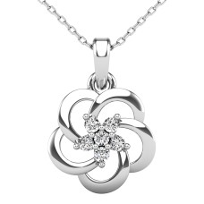 Open Flower Diamond 1/10 Ct.Tw. Pendant