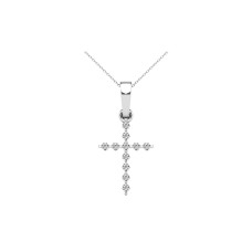 Diamond Accented Cross Pendant 1/20 Ct.Tw