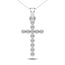 Bezel Set Diamond 1/20 Ct.Tw Cross Pendant