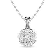 Diamond Round Shape Pendant 1/5 ct tw in 10K White Gold
