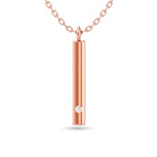 Diamond Bar Pendant 1/50 ct tw in 10K Rose Gold(diamond)