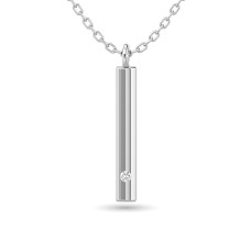 Diamond Bar Pendant 1/50 ct tw in 10K White Gold