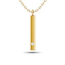 Diamond Bar Pendant 1/50 ct tw in 10K Yellow Gold
