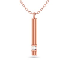 Diamond Bar Pendant 1/50 ct tw in 10K Rose Gold