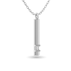 Diamond Bar Pendant 1/50 ct tw in 10K White Gold(square dia)