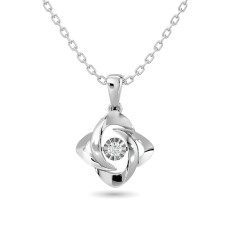 Diamond Shimmering Pendant 1/20 ct tw in Sterling Silver(shape)