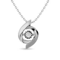 Diamond Shimmering Pendant 1/20 ct tw in Sterling Silver