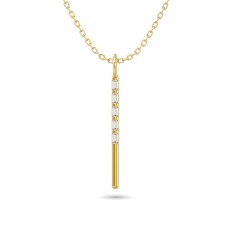 Diamond 1/10 ct tw Bar Pendant in 10K Yellow Gold