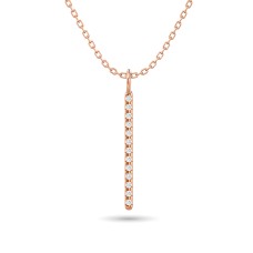 Diamond 1/10 ct tw Bar Pendant in 10K Rose Gold