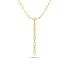 Diamond Bar Pendant 1/8 ct tw in 14K Yellow Gold