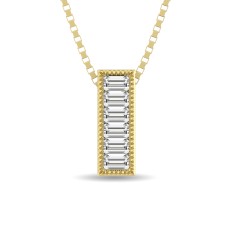 Diamond 1/20 ct tw Baguette Cut Fashion Pendant in 10K Yellow Gold