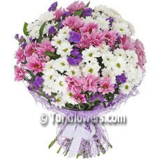 Pink and White daisy bouquet