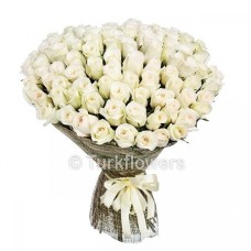 51 white Roses Bouquet