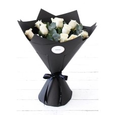 12 White Kenya Roses