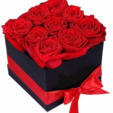9 Red roses in Box