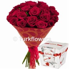 25 Red roses - Free Raffaello