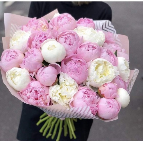 25 Pink and white peony