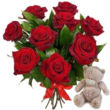 9 Red Roses Tedy