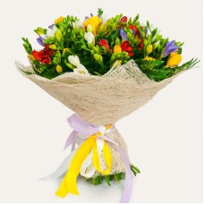 Colorful freesia bouquet