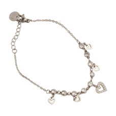 Heart and Ball Bracelet Sliver