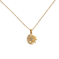 Half Moon and Star Charm Necklace