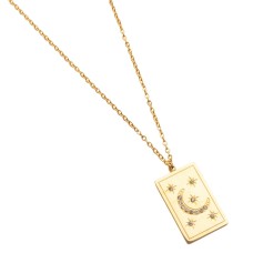 Moon Tag Pendant Necklace