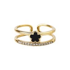 Double Layer Clover Ring