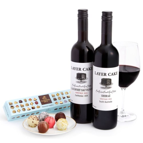 Layer Cake Reds & Godiva Truffles Gift Set