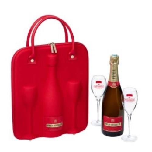Piper-Heidsieck Cuvee Brut In Travel Case With Two Champagne Flutes