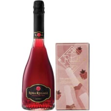 Red Sparkling Wine & Ritual Dark Chocolate with Raspberries
