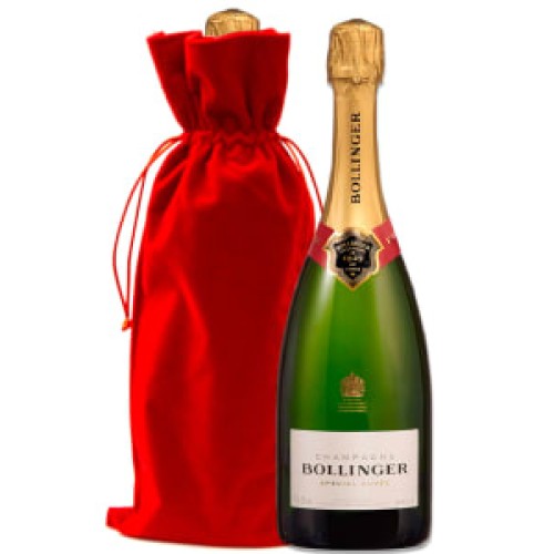 Bollinger Brut Special Cuvee with Red Velvet Gift Bag