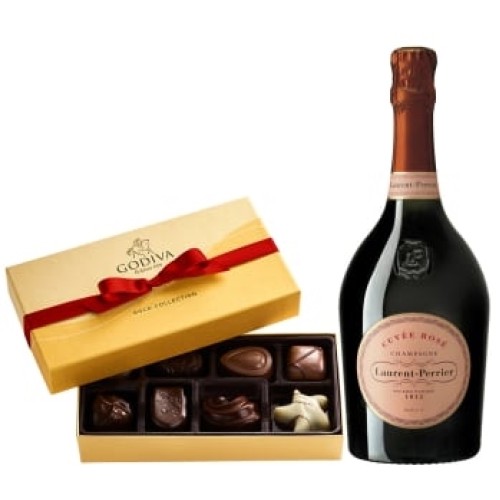 Laurent-Perrier Cuvee Rose & Godiva Gift Set