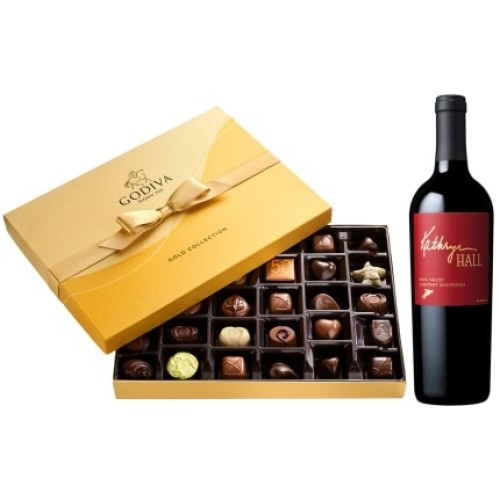 Kathryn Hall Cabernet Sauvignon & 36Pc Godiva Gift Set