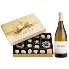 Flowers Sonoma Coast Chardonnay & Godiva White Chocolate Gift Box