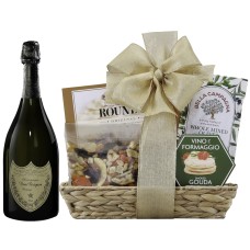 96 Point Dom Perignon Wine & Cheese Gift Basket