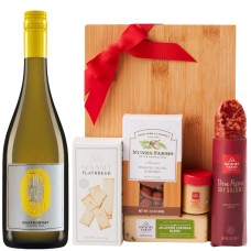 Non-Alcoholic White Wine & Cheese Board Gift Set