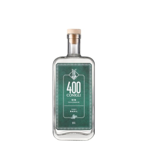 Gin Dry Italian Premium 'Basil' 400 Conigli - 50cl