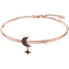 DUO MOON BANGLE, MEDIUM, BLACK, ROSE GOLD PLATING