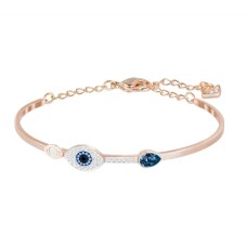 DUO EVIL EYE BANGLE, BLUE, MIXED PLATING