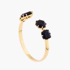 DEEP SPARKLING BLUE 4 STONES LA DIAMANTINE BANGLE BRACELET
