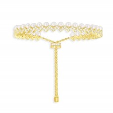 ADJUSTABLE UP AND DOWN BRACELET WITH PEARLS