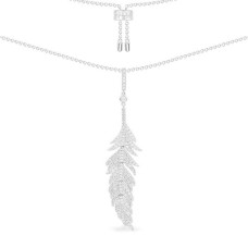 FEATHER NECKLACE - SILVER