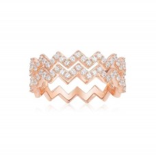 DOUBLE UP AND DOWN RING - PINK SILVER