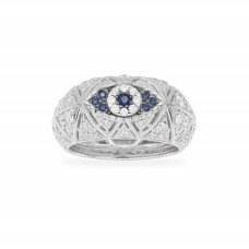 LUCKY EYE RING - WHITE SILVER