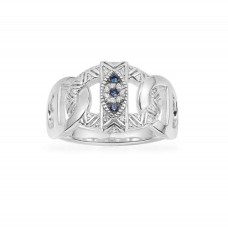LUCKY EYE MAILLE MARINE RING - WHITE SILVER