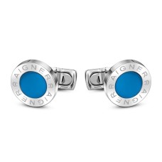 AIGNER SILVER & BLUE CUFFLINKS
